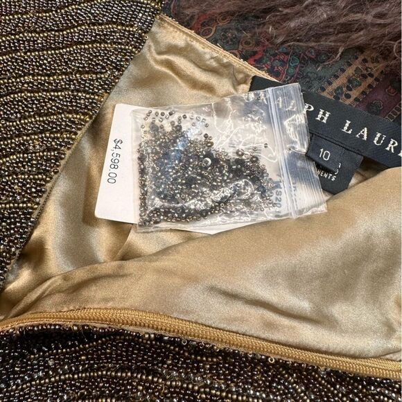 Ralph Lauren Black Label Bronze Hand Beaded Pencil Skirt - Picture 12 of 16
